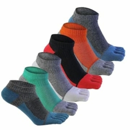 AIEOE Multicolor (6 Paar) Männer Fünf Finger Zehensocken Baumwolle Sneaker Socken Kurz Atmungsaktiv Sportsocken Laufsocken
