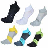 Antcher 6 Paar Herren Baumwolle Atmungsaktive Fünf-Finger-Zehensocken No Show Mesh Casual Sport Socken