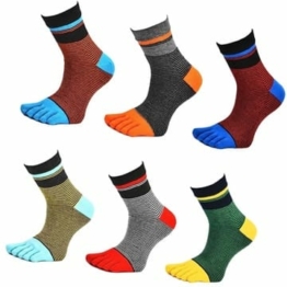 Antcher Herren Zehensocken Baumwolle Männer Fünf Finger Socken Sport Laufende Socken, EU 39-44, 6 Paare