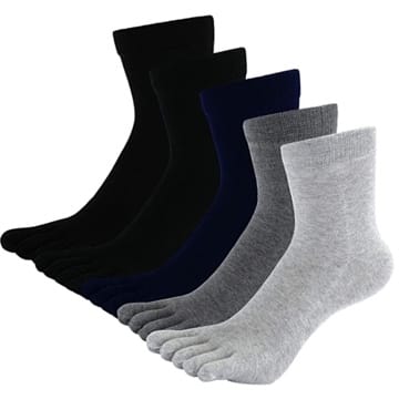 CaiDieNu Männer Baumwoll Sport laufende Herren Zehensocken Fünf Finger Anti Rutsch Besatzung Liner Socken, Eur 39-44