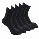 Evedaily Damen Socken Zehensocken Baumwolle Sneakersocken 35-39 Schwarz (5 Paar) (Schwarz)