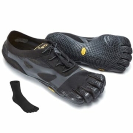 Fivefingers Vibram KSO Evo Men - S E T - Extrem minimalistischer Herren Allround Zehenschuh/Barfußschuh - inklusive einem Paar Zehensocken Schwarz