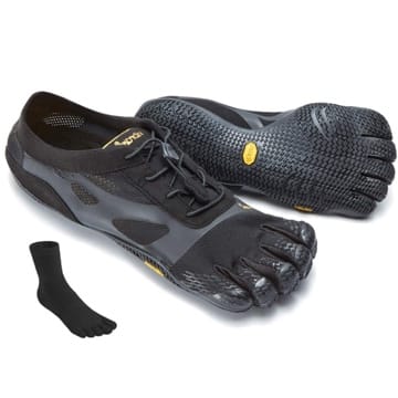Fivefingers Vibram KSO Evo Men - S E T - Extrem minimalistischer Herren Allround Zehenschuh/Barfußschuh - inklusive einem Paar Zehensocken Schwarz
