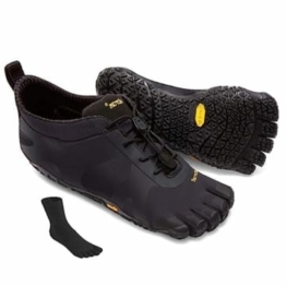 Fivefingers Vibram V-Alpha Men Black/Black - S E T - Leichter Herren Outdoor Zehenschuh/Barfußschuh mit Profilsohle - inklusive einem Paar Zehensocken