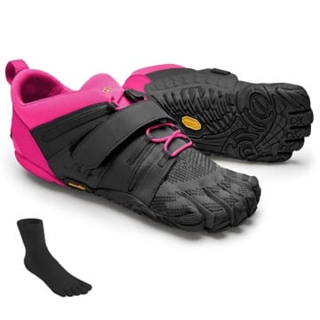 Fivefingers Vibram V-Train 2.0 Women Black/Pink - S E T - Damen Zehenschuh/Barfußschuh für Functional Training - inklusive einem Paar Zehensocken