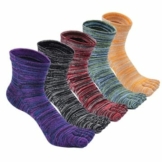 Herren Zehensocken Baumwolle Männer Fünf Finger Socken Sport Laufende Socken mit Zehen, Klassisches Muster-5 Paare, EU 39-44