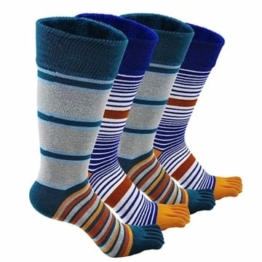 Herren Zehensocken Baumwolle Männer Fünf Finger Socken Sport Laufende Socken mit Zehen, Mehrfarbig 5-4 Paare, EU 39-44