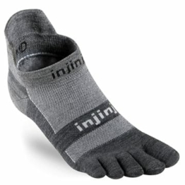 Injinji Herren Run Lightweight No Show Wool Toesocks, Herren Zehensocken, anthrazit