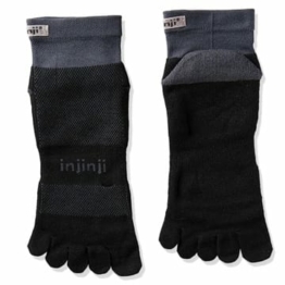 Injinji Herren Run Midweight Mini Crew Zehensocken, Herren, schwarz / grau