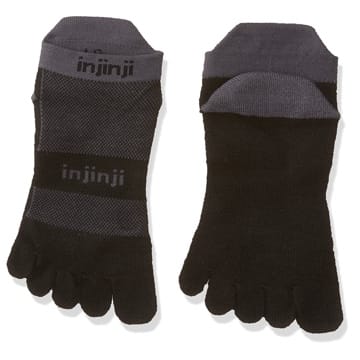 Injinji 2.0 Herren Run Midweight No Show Zehensocken Toesocks, Schwarz/Grau