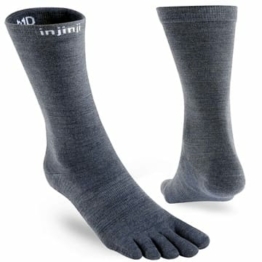 Injinji Liner Crew Socken, Charcoal, L