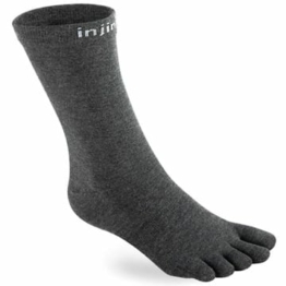 Injinji Performance Liner Zwart Lightweight Crew CoolMax Toe Socks Black L (44,5-47) Zehensocken