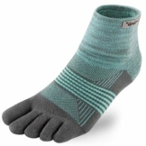 Injinji Trail Midweight Mini Crew Parakeet Zehensocken Damen grün/grau Laufsocken