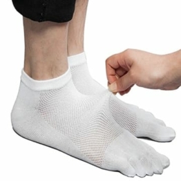 MOAMUN 5 Paare Männer Zehen Socken Low Cut fünf Finger Socken weichen und atmungsaktiven niedrig geschnittene Baumwollsocken für Männer (Weiß)