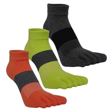 MeiKan Zehensocken,Five Finger Laufsocken für Herren&Damen, 3 Paar Hübsche Farbe socken für Zehenschuh