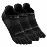 OrrinSports Zehensocken schwarz für Frauen Männer Coolmax Laufsocken 5 Fingersocken athletische Zehensocken 3 Paar