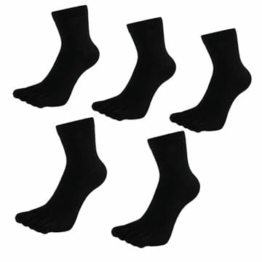 PUTUO Zehensocken Herren Baumwolle Socken mit Zehen, Zehensocken Männer Fünf Finger Socken Herren Sport Zehensocken Schwarz Winter Sneaker Socken