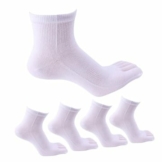 Panegy 5 Paar Unisex Atmungsaktiv Zehensocken für Sports und Freizeit, geeignet für Zehenschuhe, für Damen und Herren, aus Baumwolle(85%) und Spandex - Weiß