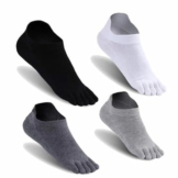 Premewish Männer Fünf Finger Zehensocken Baumwolle Sneaker Socken Kurz Atmungsaktiv Sportsocken Laufsocken 4 Paar