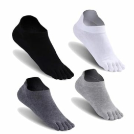 Premewish Männer Fünf Finger Zehensocken Baumwolle Sneaker Socken Kurz Atmungsaktiv Sportsocken Laufsocken 4 Paar