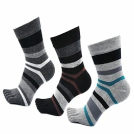TEENLOVEME Herren Zehensocken Baumwolle Männer Five Fingers Socken Sport laufende Zehe Socken, Schuhgrößen 39-44, Mischfarben-3 Paar