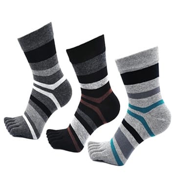 TEENLOVEME Herren Zehensocken Baumwolle Männer Five Fingers Socken Sport laufende Zehe Socken, Schuhgrößen 39-44, Mischfarben-3 Paar