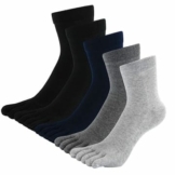 TEENLOVEME TEMT140-Mixed color-5 Pack Herren Zehensocken Baumwolle Männer Five Fingers Socken Sport laufende Zehe Socken, Mischfarben-5 Paar, EU 39-44