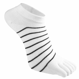 TinaDeer Fünf Finger Zehensocken Damen 35.5-40 Baumwolle Sneaker Socken Kurz Atmungsaktiv Sportsocken Laufsocken für Frauen für Fitness, Laufen, Joggen, Alltag und Freizeit (Weiß, Einheitsgröße)