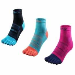 Win.Deeper 3 Paar Zehensocken, Herren Damen Atmungsaktiv Sportsocken für Fitness Laufen Running (Mid Calf /3 Paar -S (Größe 35-38))