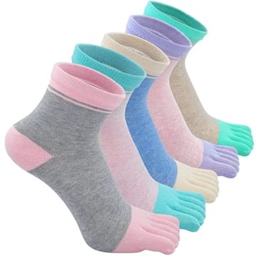 ZAKASA Zehensocken Damen Fünf Finger Socken aus Baumwolle, Damen Sneaker Socken mit Zehen für Sport Laufende Freizeit mit Lustig Tiere Muster, bunte Socken Neuheit Geschenke,EU 36-41,4/5 Paare