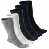 Zehensocken Herren Baumwolle Fünf Finger Socken Männer Socken mit Zehen für Sport Laufende, EU 39-45, 5 Paare